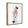 thumbnail image 3 of Stupell Industries Fashion Brand Emblem Coffee Cup Woman Graphic Art Metallic Gold Floating Framed Canvas Print Wall Art, Design by Ziwei Li, 3 of 6