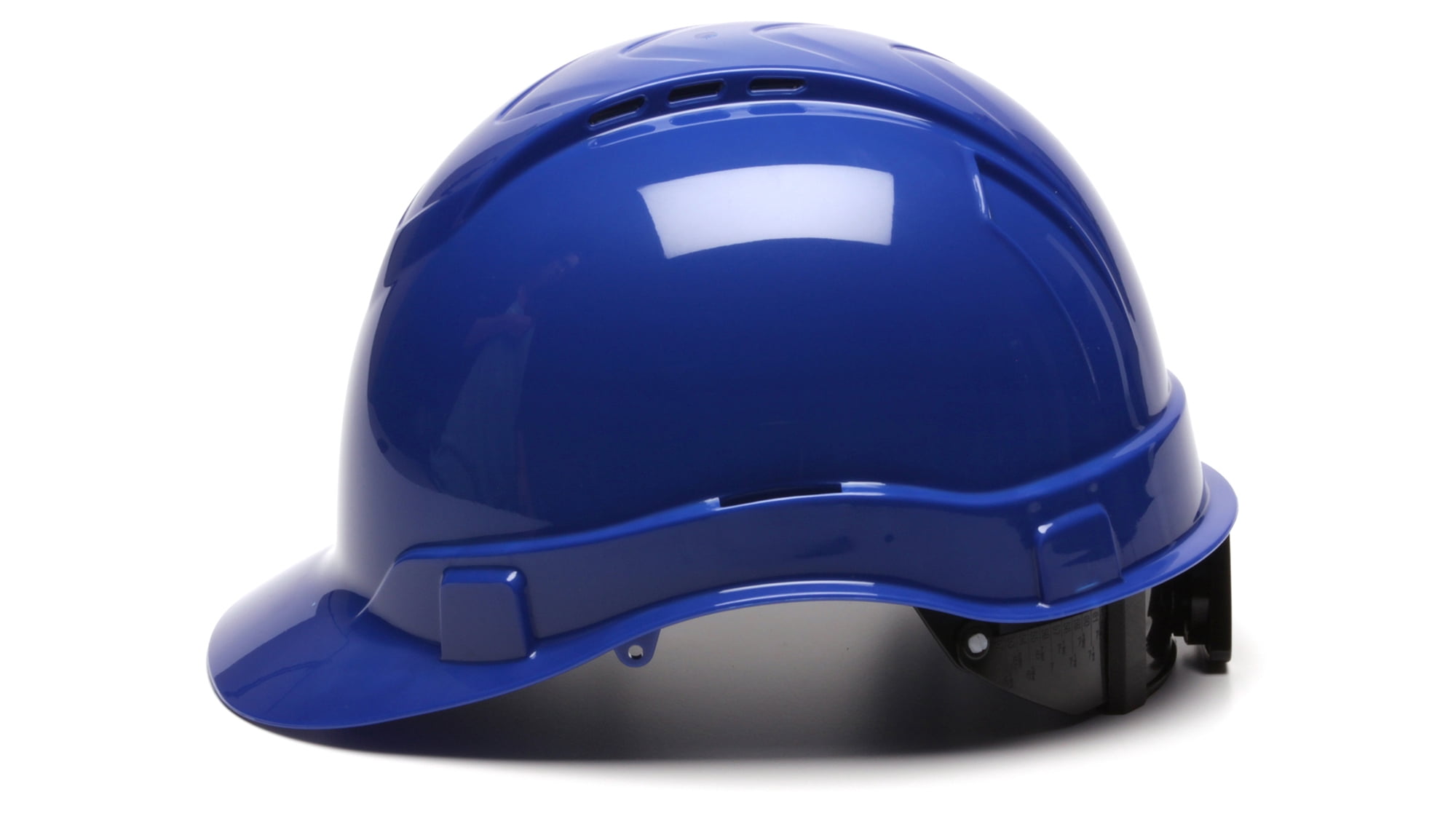 Pyramex Ridgeline Vented 4 Pt Ratchet Suspension Hard Hat, Blue