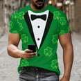 thumbnail image 3 of St Patricks Day Shirt Men Short Sleeve Round Neck Tops Irish Shamrock Green Graphic Tees Novelty 3D Print T-Shirt Summer Basic Shirts, 3 of 8