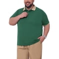 thumbnail image 4 of INSPIRE CHIC Men's Big & Tall Contrast Collar Short Sleeves Breathable Casual Polo Shirt 2XL Green, 4 of 5