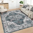 thumbnail image 4 of Haperlare 5'x7' Vintage Area Rug Oriental Rug for Living Room, Soft Washable Non Slip Non Shedding Rug Low Pile Indoor Carpet for Bedroom Dining Room Home Office, Blue, 4 of 8