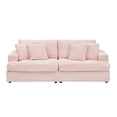 thumbnail image 5 of 79.3" Loveseat Sofa Couch, 2 Seater Corduroy Sofa with Double Cushions & 4 Pillows, Cloud Couch for Living Room Apartment, Pink, 5 of 9