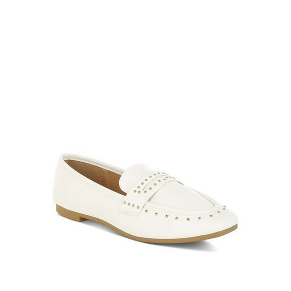 Rag Company Dorlina Studded Faux Leather Loafers - Stylish Comfort Footwear