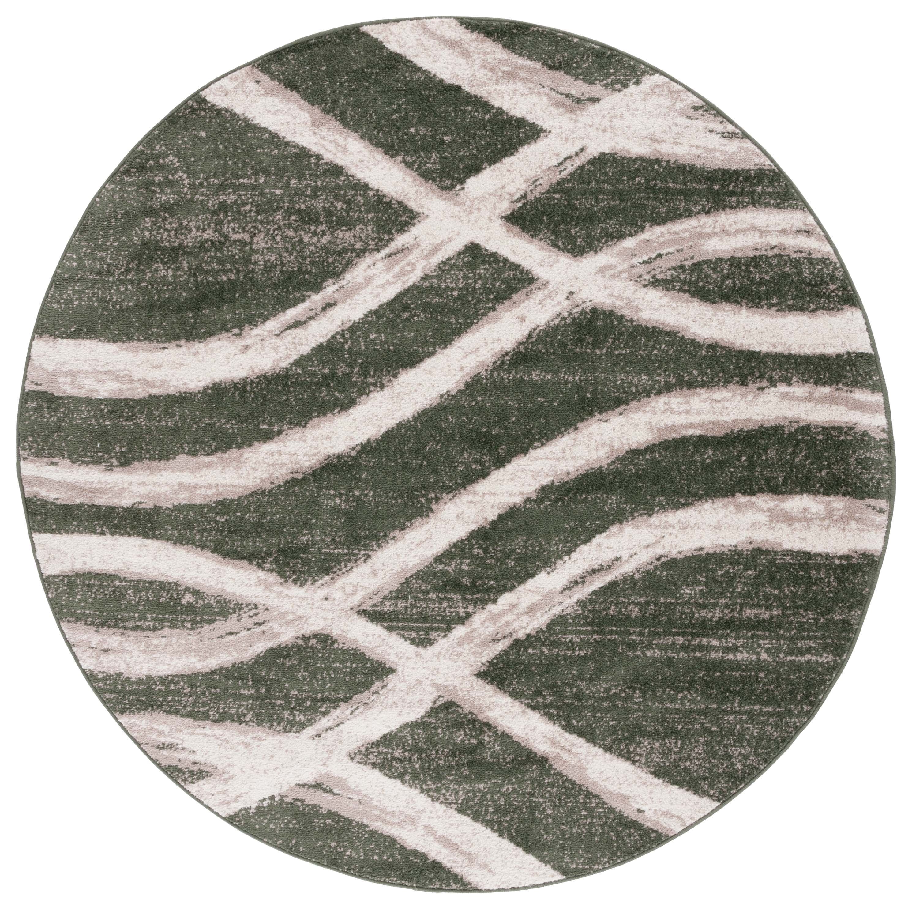 Safavieh Adirondack Isidor Geometric Swirls Area Rug, Dark Green/Ivory, 8' x 8' Round