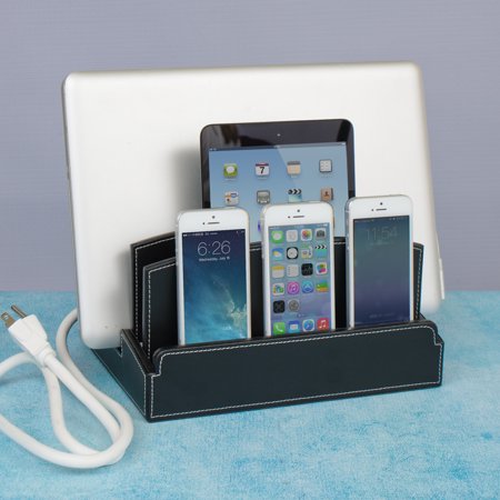 Ultra Charging Station and Dock with Built-in Power Strip Storage, for Laptops, Tablets, and Phones - 