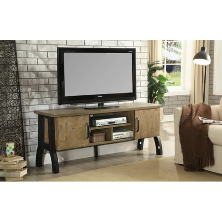 Walmart 60 Inch TVs Furniture of America Stevenson Industrial Rustic Oak 60  