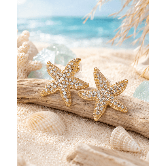 Just Love Jewels Rhinestone Starfish Stud Earrings