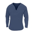 thumbnail image 5 of Tisuna Long Sleeve T-Shirts For Men Stretch V Neck Tops Men Solid Tshirts For Everyday Wear Size L, 5 of 5