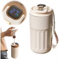 thumbnail image 1 of Coffee Thermos with Temperature Display, Stainless Steel Water Bottle for Hot Drinks, 450ml, Portable Vacuum Insulated Travel Mug, for Home, Car, Offi, 1 of 5