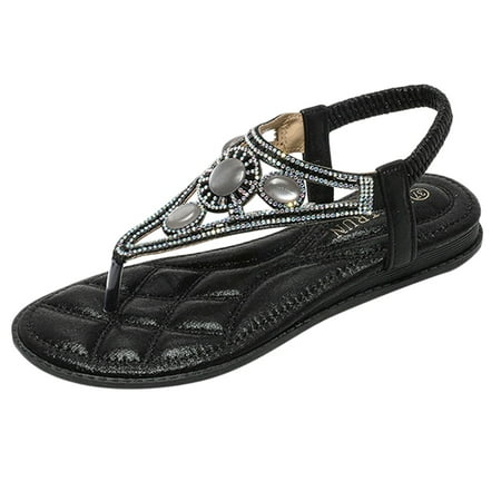 

Mzoazpie Bohemian Sandals Beach Sandals Slide Sandals Women Flip Flops Glamorous Thong Womens Sandals with Arch Support Sandals for Women Rhinestone Women Sandals Size 11 Decor Slingback Flat San