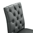 thumbnail image 3 of Modway Duchess Solid Wood and Button Tufted Vegan Leather Dining Chair in Gray, 3 of 8
