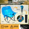 thumbnail image 5 of ABORON Oversized Heated Rocking Camping Chair for Adults- 400lbs Capacity Padded Camping Recliner w/ 3 Levels Heat - Folding Lawn Chair with Side Pockets for Camp Patio Backyard, 5 of 9