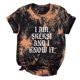 thumbnail image 1 of Camiseta de mujer Camisetas Cuello redondo Camiseta de manga corta Estampado de letras Tie-dye Camiseta Tops Blusa Regalo para mujeres Pompotops hkajfhjk469694, 1 of 9