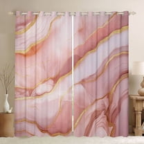 Castle Fairy Kids Teens Female Gradient Marble Stone Pattern Black Out Curtains,Mountain Fluid Gold Metallic Curtains Pack of 2 (42x63 Each),Ombre Marbling Watercolor Bedroom Curtains Bedroom Decor