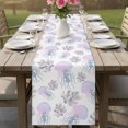 thumbnail image 4 of Purple Ocean Table Runner 90 Inches, Summer Watercolor Coastal Sea Jellyfish Corals Bed Runner Dresser Scarves Tabletop for Indoor Outdoor Parties/Ceremony/Banquet, 13" x 90", 4 of 9