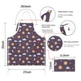 thumbnail image 7 of Purple Sun Moon Star Cloud Pattern Apron-Garden Aprons for Women with Pockets-Cotton Linen Waterproof Kitchen Cooking Gardening Aprons Adjustable for Kitchen,Cooking,BBQ and Salon 33x27 Inch, 7 of 7