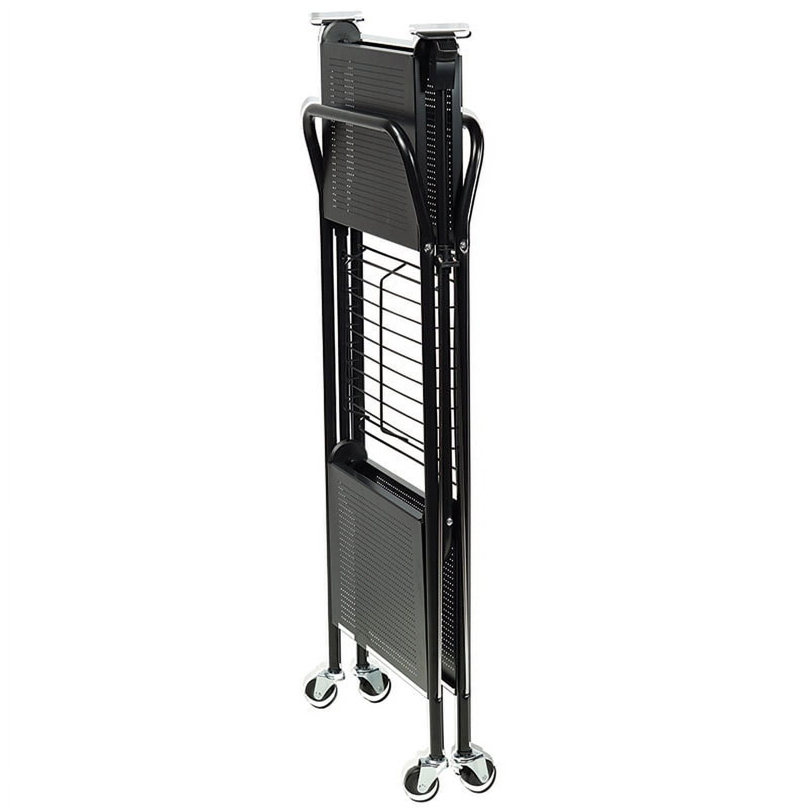 Apollo Hardware A-KC45AB Folding Utility and Kitchen Cart with 2 inch rubber wheels. (Black)