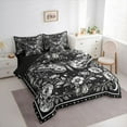 thumbnail image 3 of Homewish Abstract Moth Bedding Comforter Set 7 Pieces for Teenagers Female Men Women,Gothic Floral Flowers Full Bedding Set Lightweight,Galaxy Universe Stars Print Fitted Sheet Flat Sheet, 3 of 8