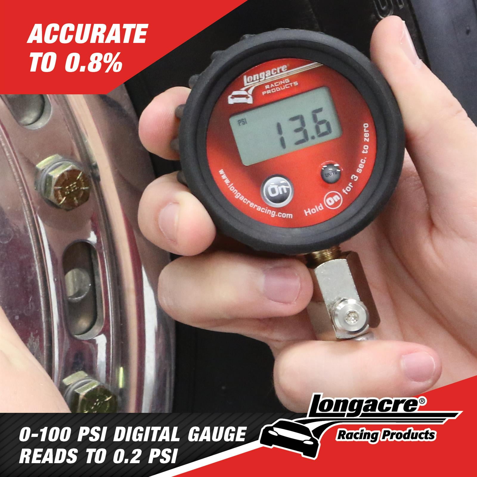 Longacre 52-53097 0-100 PSI Digital Tire Pressure Gauge