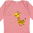 thumbnail image 4 of Inktastic My Safta Loves Me Cute Giraffe Boys or Girls Long Sleeve Baby Bodysuit, 4 of 5