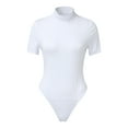 thumbnail image 3 of YOTMKGDO Jumpsuits for Women Tights for Women Women Casual Soild Color Tight High Neck Short Sleeve Bodysuit, Sizes S-XL, 3 of 5