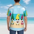 thumbnail image 4 of Balery Gnomes On The Beach Camisas hawaianas de manga corta para hombre, camisas playeras de corte holgado, camisas de vacaciones con botones,X-Large, 4 of 7