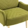 thumbnail image 6 of Velvet Accent Chair,Upholstered Single Sofa Chair with Padded Seat Cushion and Backrest,Lounge Chair with Golden Metal Legs,Armchair for Office/Bedroom/Dining Room, 6 of 7
