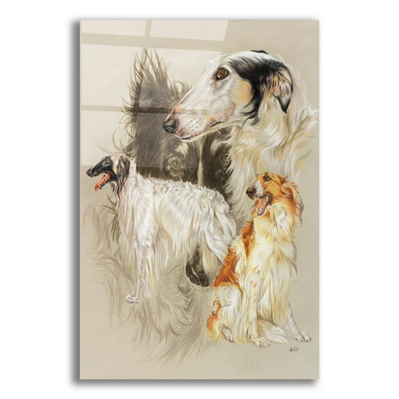 Epic Art 'Borzoi 2' by Barbara Keith, Acrylic Glass Wall Art, 16"x24"