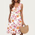 thumbnail image 2 of ZQUUVOU Women's Casual Summer Dress Floral Print Sleeveless Neck Knee Length Skirt Beach Dress Multicolor, 2 of 5