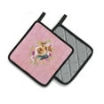 thumbnail image 2 of Carolines Treasures CK4192PTHD Welsh Terrier Pink Flowers Pair of Pot Holders 7.5HX7.5W multicolor, 2 of 4