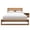 Brown Oak, variant on Gael 3 Piece Queen Size Bedroom Set with Slatted Bedframe, Headboard with Integrated Light, 1 Nightstand