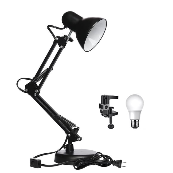 Lámpara de Escritorio DAPON 2 Modos Clip y Base ajustable de 360° y brazo plegable 3 Colores de Luz