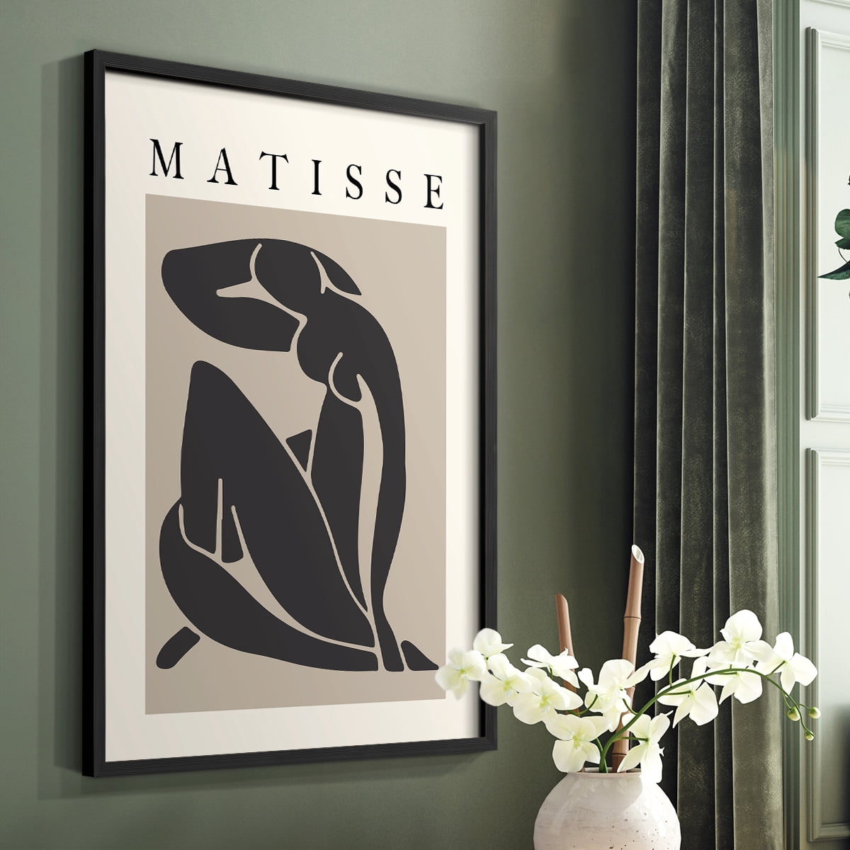 Matisse CCCLXXX in Black Solid Wood 16 x 20 Framed Print