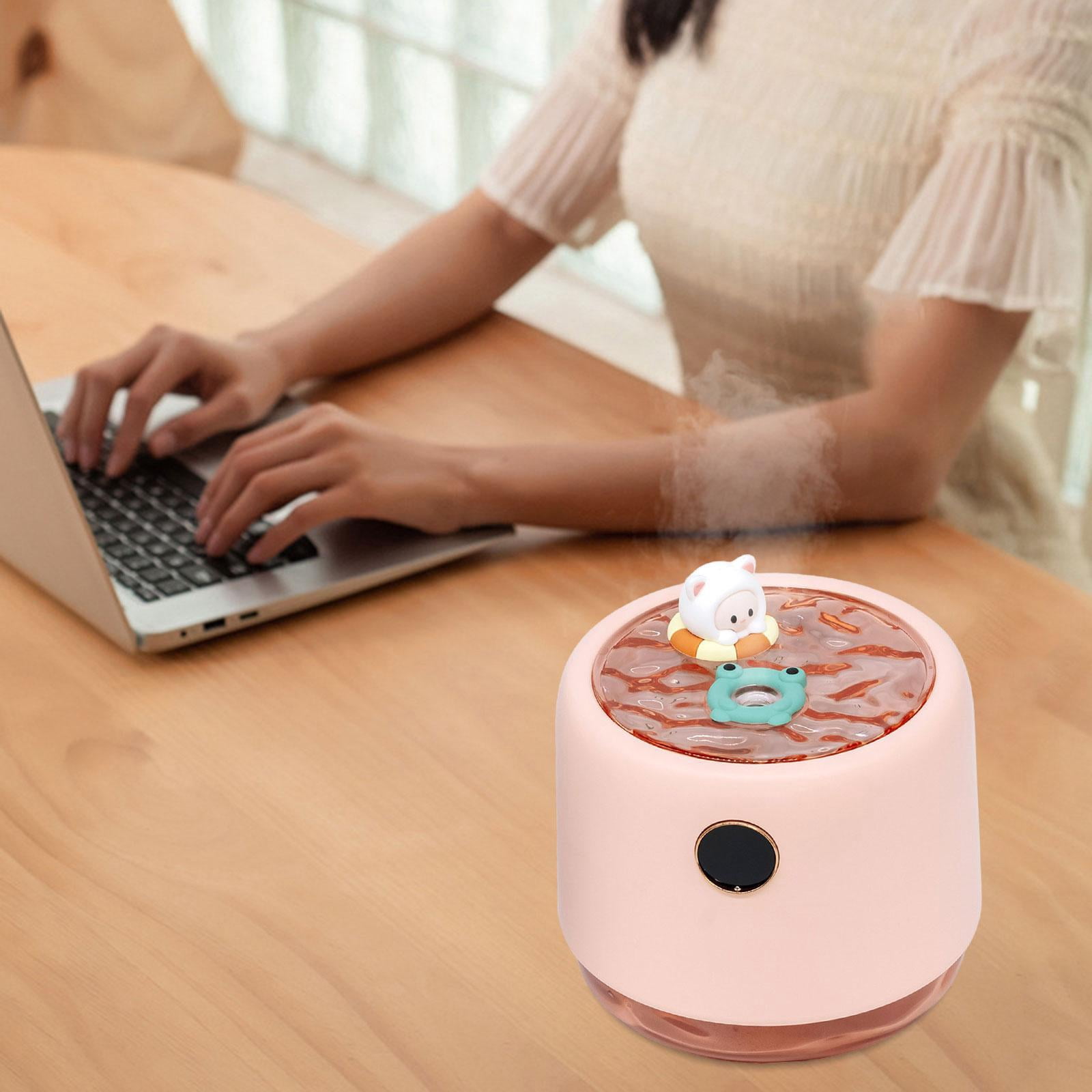 Fancyes Air Humidifier Essential Oil Bedroom Housewarming Gift Auto Off Switch 3 Modes LED Lights SPA Nursery Aroma Pink