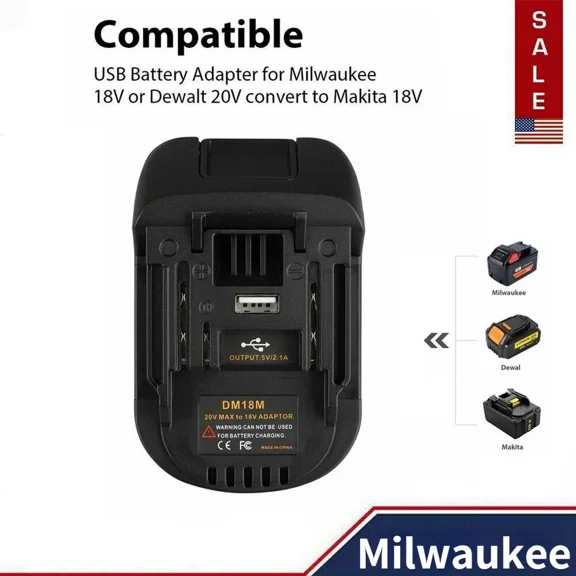 Adapter Converter for DEWALT for Milwaukee 18V Convert to for Makita 18V Battery