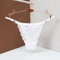 thumbnail image 4 of TOWED22 Strings pour Femmes Culottes Dentelle Taille Basse Fines Bretelles Grande Taille String(Blanc,L), 4 of 5
