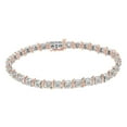 thumbnail image 2 of 10K Two Tone Gold Plated .925 Sterling Silver 1.0 Cttw Diamond S-Curve Link Miracle-Set Tennis Bracelet (I-J Color, I3 Clarity) - Choice of Metal Colors & 7" or 8" Lengths, 2 of 8