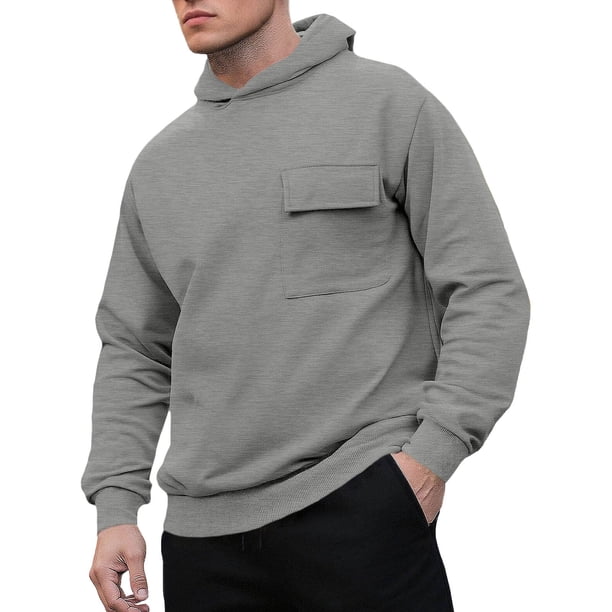 Ceisia Men's Oversize Hooded Patch-Pocket Casual Sweatshirt Gift