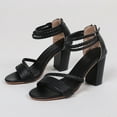 thumbnail image 2 of Vedolay Wide Sandals Women Ankle Strap Buckle Wedge Sandals Fashion Open Toe Sandals,Black 40, 2 of 5