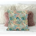 thumbnail image 3 of 18â€ Blue Peach Tropical Zippered Suede Throw Pillow, 3 of 3