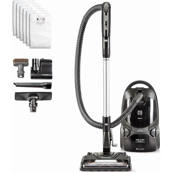 Kenmore BC4039 600 Series Pet Friendly Bagged Canister Vacuum with POP-N-GO, Pet PowerMate, Hair Eliminator Brushroll, HEPA Filter, Performance Indicator, Extended Reach and Auto Cord Rewind