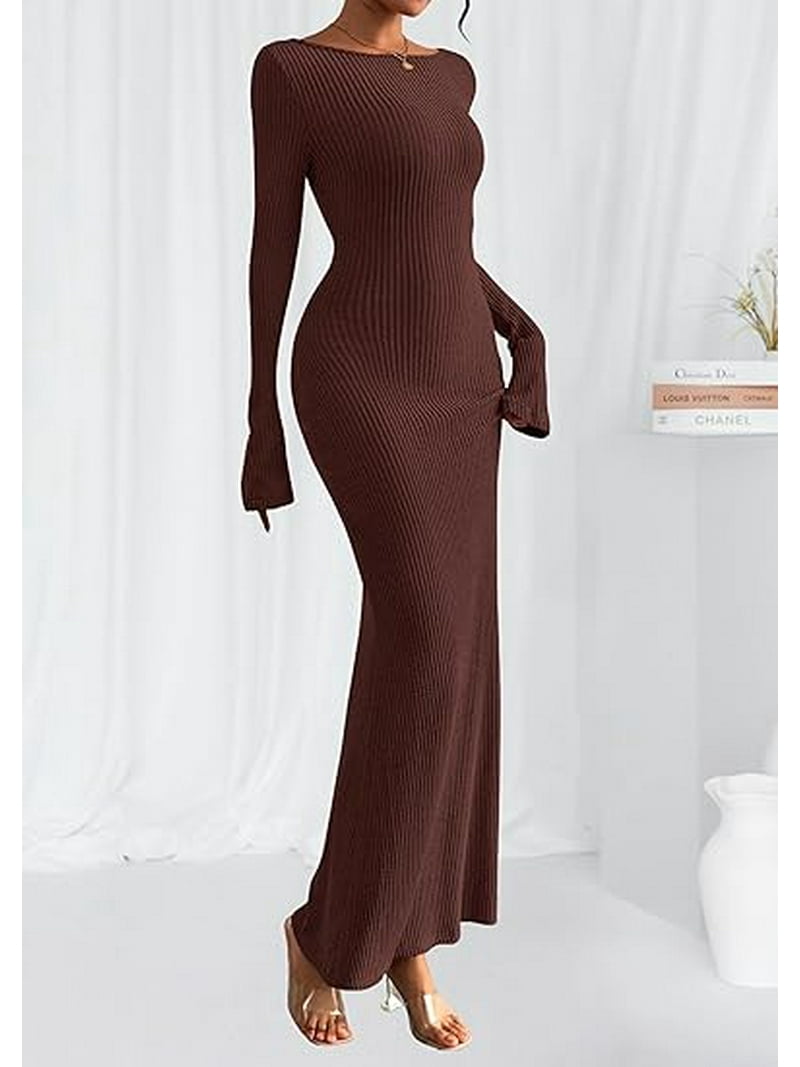 PRETTYGARDEN Women's Fall Fashion Long Sleeve Maxi Dress Ribbed Knit Boat Neck Bodycon Casual Dresses Going Out Outfits - Walmart.com PRETTYGARDEN Women's Fall Fashion Long Sleeve Maxi Dress Ribbed Knit Boat Neck Bodycon Casual Dresses Going Out Outfits - Walmart.com