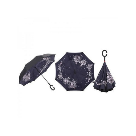 Umbrellas That Go In The Pool VICOODA Stylish Car Windproof Inverted Umbrella with C-Shaped Handle Folding Reverse Umbrella Double Layer Upside-Down Umbrella ()