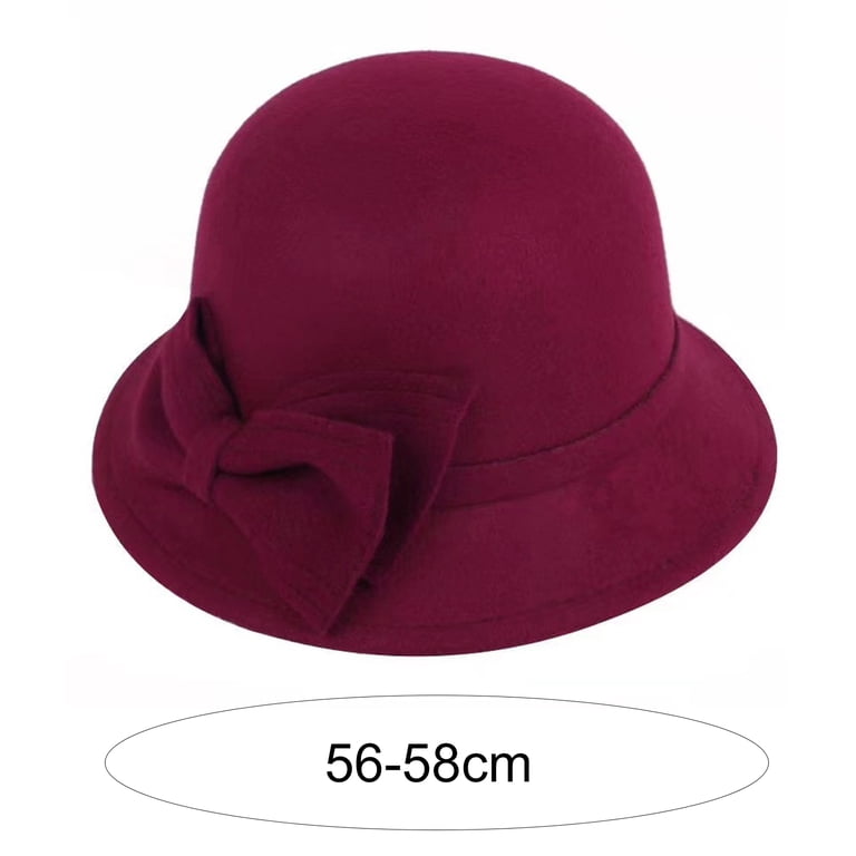 Solid Color Wide Brim Round Dome Warm Woolen Hat Women  display picture 1