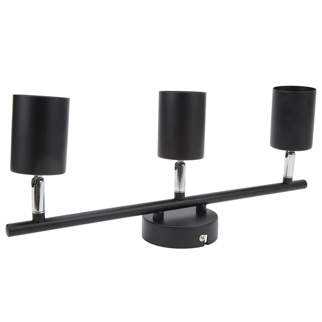 LED Track Light Kit, 90 Degrees Rotatable Track Lighting Kit Easy Mounting 85-265V 3 Heads for GU10 Bulb