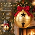 thumbnail image 6 of Luckky Oversized Gold Metal Christmas Jingle Bells, 14 x 10 Inch Giant Sleigh Bell Ornaments with Red Bow, Large Decorative Bells for Porch, Yard, Mantel, Indoor Outdoor Holiday Decor, 1Pc, 6 of 8