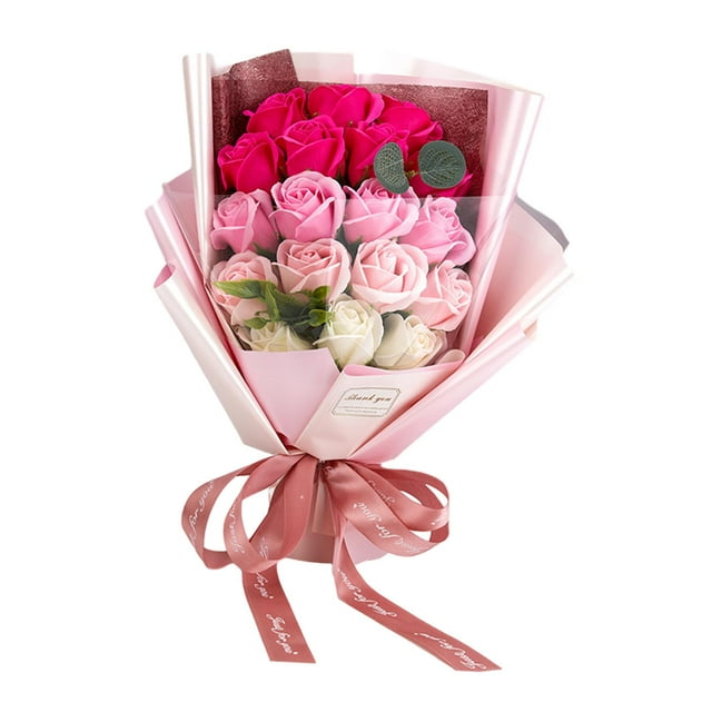 Ramo de flores de rosas de jabón, flores artificiales, arreglos florales para fiesta