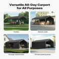 thumbnail image 6 of Choco Moon Heavy Duty 12x20FT Car Canopy, Outdoor Shelter with Sidewalls, Grey for Vehicle Protection, Weatherproof Carport, 6 of 11