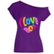 thumbnail image 4 of Tops Para Mujer Elegante Casual Fuera Del Hombro Tops Moda Causal Impresión Blusa Camiseta de Manga Corta Odeerbi ODB160634, 4 of 4