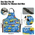 thumbnail image 3 of Kitchen Apron with 2 Pockets Adjustable waterproof Cooking Aprons for Women Men Chef Construction Trucks and Clouds, 3 of 7